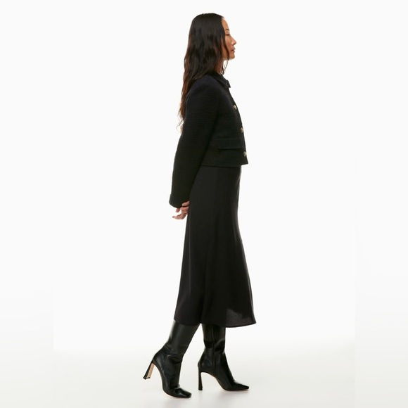 Aritzia Babaton Frances Black Cropped Jacket with Gold Buttons - Picture 4 of 10